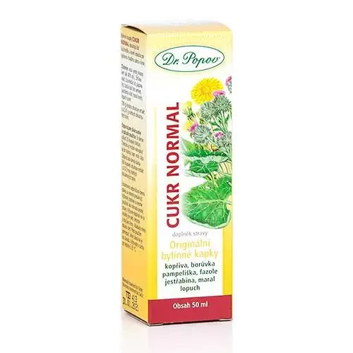 Dr. Popov Cukr normal, originální bylinné kapky, 50 ml