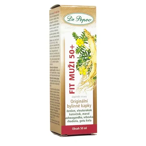 Dr. Popov Fit muži 50+, originální bylinné kapky, 50 ml