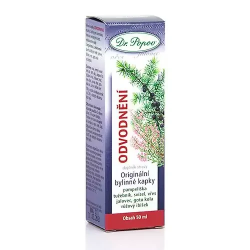 Dr. Popov Odvodnění, originální bylinné kapky, 50 ml