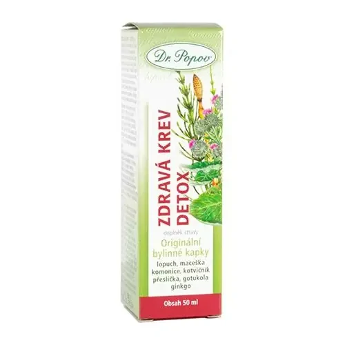 Dr. Popov Zdravá krev detox, originální bylinné kapky, 50 ml