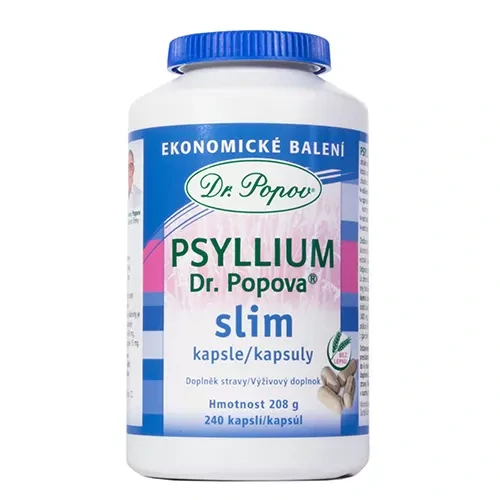 Dr. Popov Psyllium SLIM kapsle, ekonomické balení, 240 kapslí