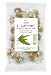 Grešík Eukalyptové bonbóny s mentolem se sladidlem 100 g