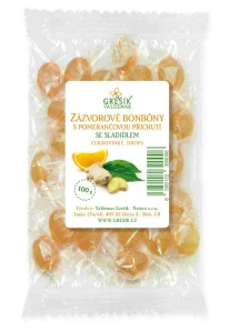 Grešík Zázvorové bonbóny s pomerančovou příchutí se sladidlem 100 g