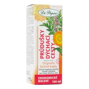 Dr. Popov Průdušky – dýchací cesty, originální bylinné kapky, 100 ml