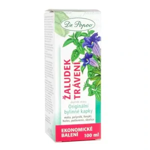 Dr. Popov Žaludek – trávení, originální bylinné kapky, 100 ml