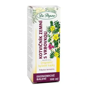 Dr. Popov Kotvičník zemní s vrbovkou, originální bylinné kapky, 100 ml