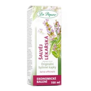 Dr. Popov Šalvěj lékařská, originální bylinné kapky, 100 ml