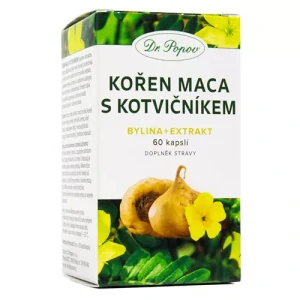 Dr. Popov Kořen Maca s Kotvičníkem (bylina + extrakt), 60 kapslí