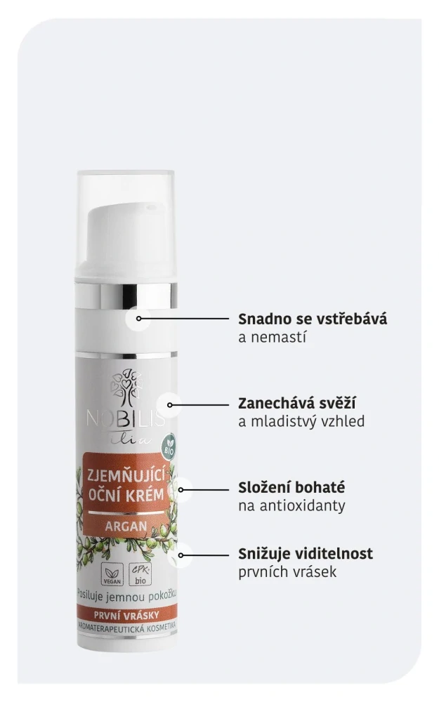 Zjemňující oční krém Argan 15 ml