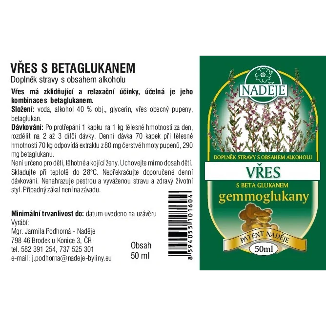 Vřes s betaglukanem 50ml