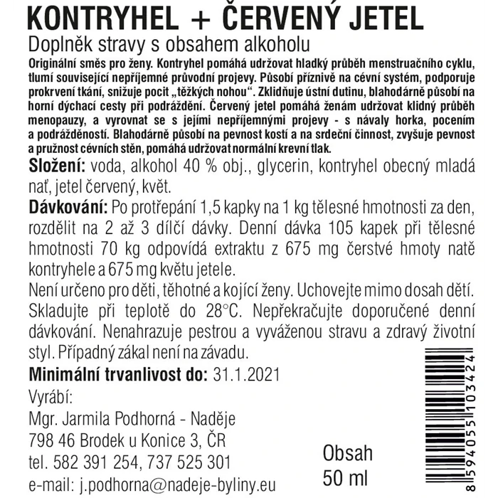 Kontryhel a červený jetel 50ml