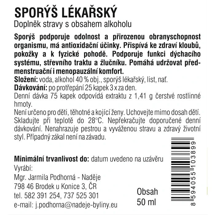 Sporýš lékařský 50ml