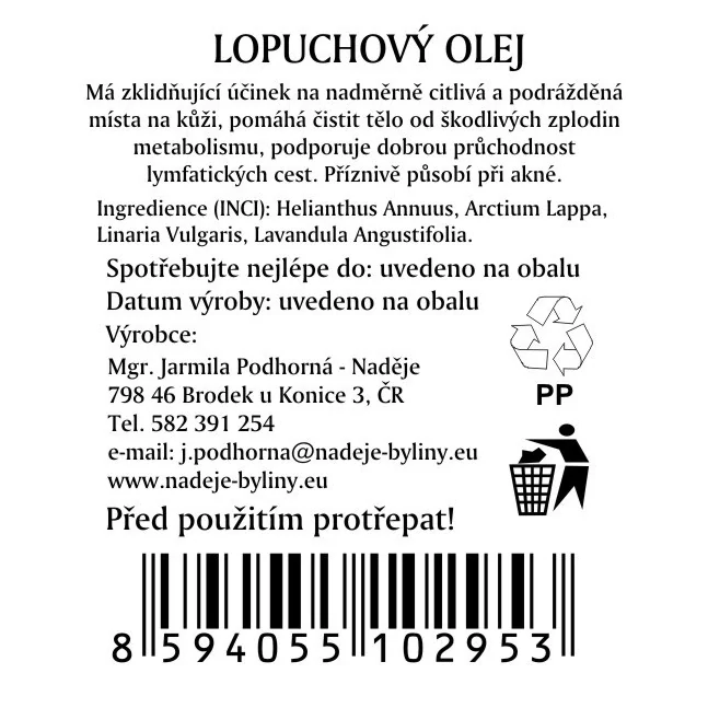 Lopuchový olej 115ml