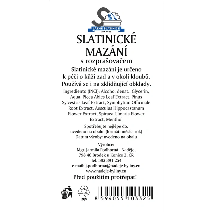 Slatinické mazání 200ml