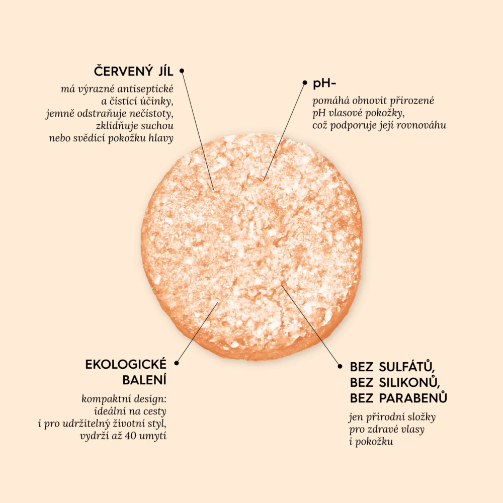 Cestovní mini šampuk s červeným jílem pro silné vlasy 24g